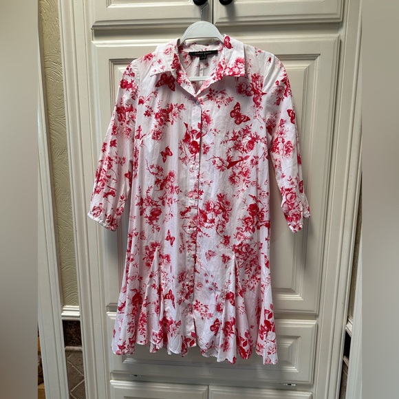 Cynthia Steffe Red and White Floral Dress - Picture 1 of 6